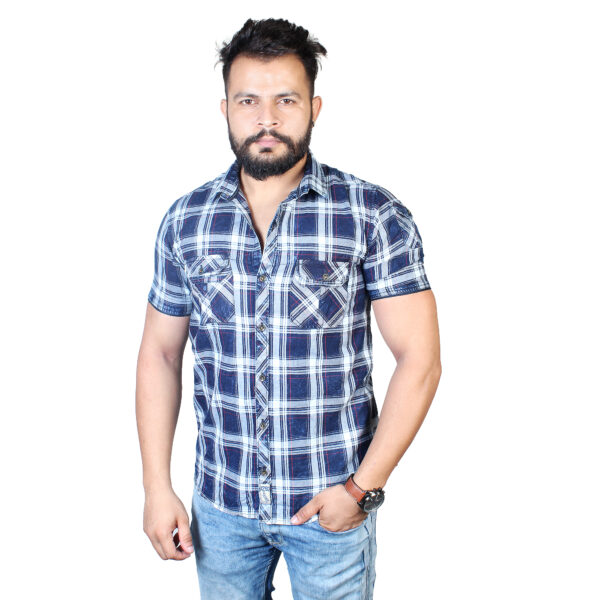 Highly Comfortable Mens Denim Cutaway Collar Slim Fit Half Sleeve Casual  Shirt Age Group: 20-30 at Best Price in Ahmedabad | Kalamek Garments
